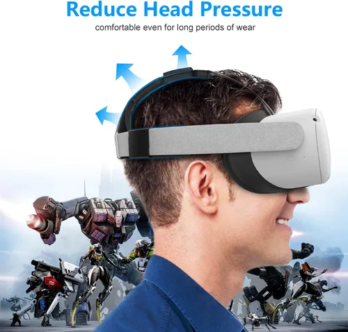 Vista 2 de AMVR Head Back Foam Padding, Soft Leather Pad for Meta Quest 2 VR Headset Head Strap Accessories(Black)