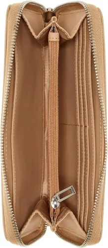 Vista 3 de GUESS Bolso de mano con cremallera y logotipo marrón blanco para mujer Blanco Multi Mini Cartera pequeña
