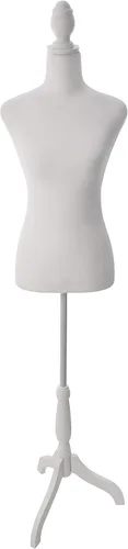 Vista 9 de Maniquí femenino Torso Vestido Forma Maniquí Cuerpo Maniquí de costura con trípode de plástico Base Soporte 58"-67" Altura ajustable