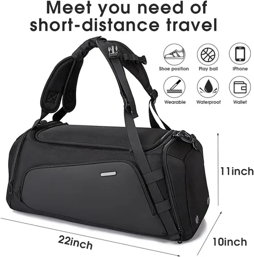 Vista 5 de BANGE Mochila deportiva de gimnasio para hombre y mujer Negro L Mochila
