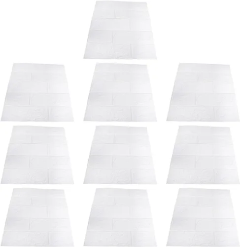 Vista 8 de DOITOOL 10 unids 3D estéreo pared pared paneles 3D pegatinas 3D papel de pared 3D imitación ladrillo pared pared pared ladrillo paneles de pared