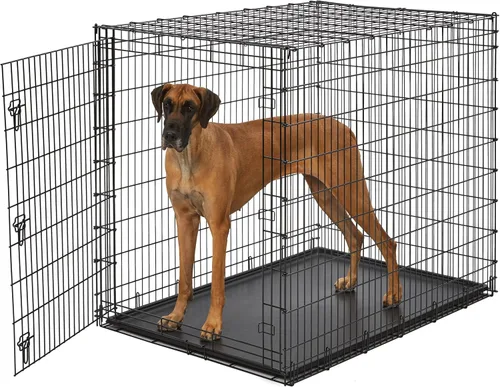 Vista 16 de MidWest Homes for Pets - Canil para perros iCrate de una y dos puertas mejoradas, incluye bandeja a prueba de fugas, patas protectores de suelos