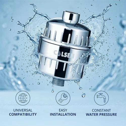 Vista 7 de COLSEN Filtro de ducha de repuesto – Suavizador de agua de baño universal para tina, sistema de filtración de 15 etapas, purificador de mano