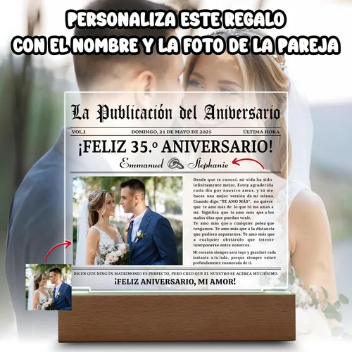 Vista 3 de Lamparas Personalizadas Con Foto, 35 años Regalos Para Boda En Español, Regalos Para El 14 De Febrero Para Mujer, Regalos 35 Aniversario De Boda