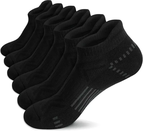 Vista 12 de Airacker Calcetines deportivos para correr, acolchados, transpirables, de corte bajo, para hombres y mujeres (6 pares)