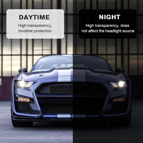 Vista 8 de Película protectora de pintura transparente precortada para automóvil autoadhesiva para Ford Mustang Shelby GT500 2021-2022 a prueba de lluvia
