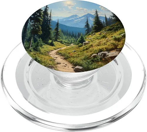 Vista 8 de Montañas Silvestre Bosque Senderismo Pino Naturaleza PopSockets Estándar PopGrip