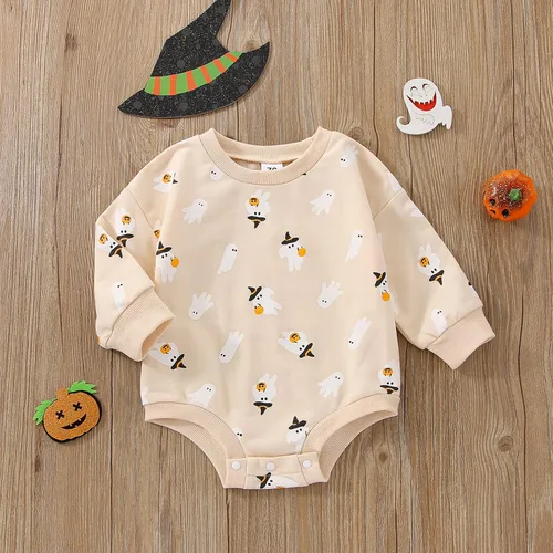 Vista 2 de FYBITBO Ropa de Halloween para bebé niña y niño, sudadera de manga larga, traje de otoño e invierno