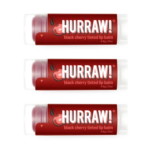 Vista 11 de Hurraw! Bálsamo labial teñido de cereza negra, paquete de 2: (tinte rojo transparente) orgánico, certificado vegano, sin crueldad y sin gluten. Sin