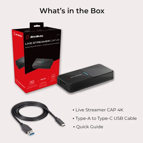 Vista 9 de AVerMedia BU113 Live Streamer Cap 4K HDMI DSLR Tarjeta de captura de video para creación de contenido - Captura y transmisión en 2160p30, grabación