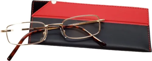 Vista 7 de Calabria R753 Rectangular Metal Reading Glasses for Men and Women –Full Rim Frame with Spring Hinges Lightweight Adjustable