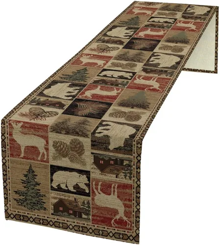 Vista 8 de YCness Camino de mesa con estampado de vaca, piel de vaca marrón, estilo occidental, decoración de casa de campo para el hogar, cocina, comedor, 13