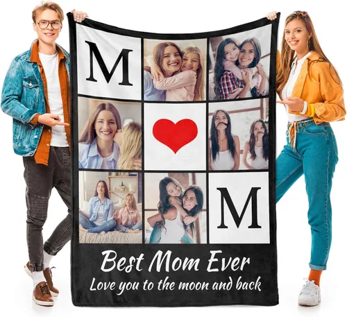 Vista 14 de Printwoo Mantas personalizadas con foto, manta de fotos personalizada, mantas personalizadas con imagen, regalos personalizados para mujeres