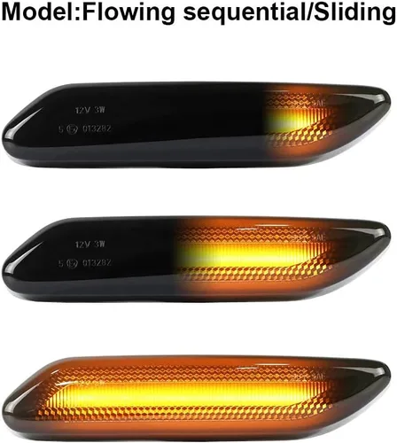 Vista 2 de Gempro Luces LED para guardabarros laterales delanteros, montaje de lente ahumada, lámpara de señal de giro de repuesto para Mini Cooper R60 R61