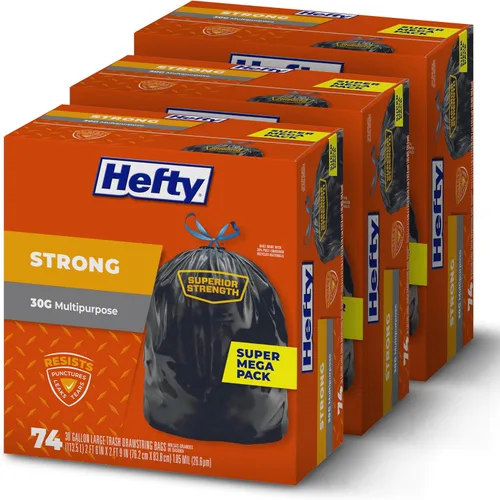Vista 9 de Bolsas para basura Hefty Grandes, Resistentes para basura , 30 Galones, 56