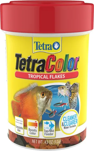 Vista 11 de TetraColor Tropical Flakes, Alimento para Peces que Realza el Color, Dieta Nutricionalmente Equilibrada para Peces Tropicales, 2.2 oz