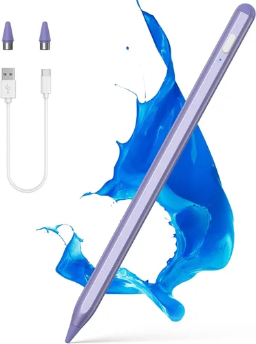 Vista 8 de NTHJOYS - Bolígrafos para pantallas táctiles, lápiz óptico activo para iOS/Android con diseño magnético de punta fina compatible con Apple Negro