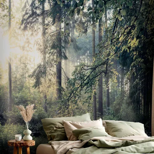 Vista 59 de artgeist Mural de pared premium Bosque púrpura, 79 x 55 pulgadas, papel tapiz no tejido, decoración de pared de vellón, impresión fotográfica