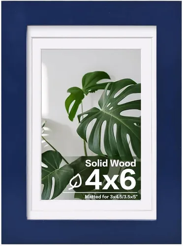 Vista 260 de Egofine - Portarretratos de 4 x 6 pulgadas, de madera maciza con plexiglás, para fotos de 3.5 x 5 con paspartú o de 4 x 6 sin paspartú, para colocar