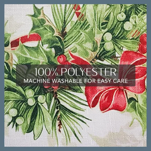 Vista 4 de Elrene Home Fashions Holly Traditions individuales de tela