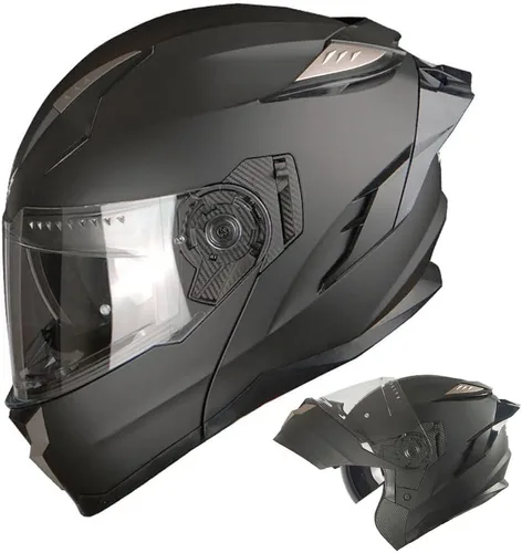Vista 19 de 1Storm - Casco modular de cara completa para moto, certificado DOT, para adultos, doble visera abatible con escudo interior para sol y lista