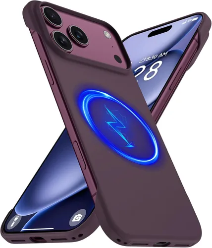 Vista 12 de GRECAZO - Funda magnética delgada sin marco para iPhone 17 Pro Max, color azul