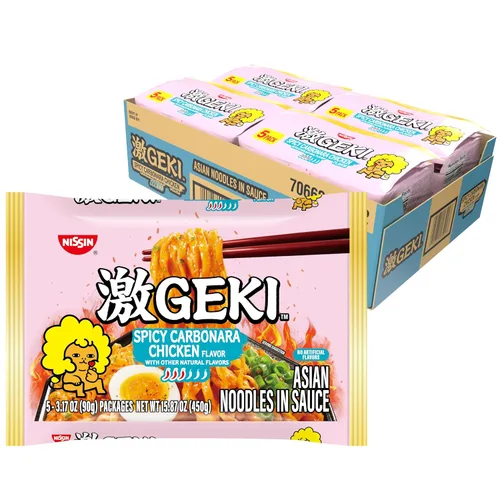 Vista 4 de Nissin Sopa de fideos ramen caliente y picante, ardiente caliente, 3.32 onzas (paquete de 6)