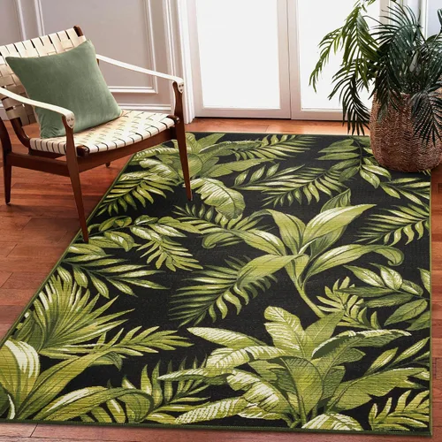 Vista 57 de Liora Manne Marina - Alfombra de área duradera de mezcla sintética tejida a máquina para interiores/exteriores - Gráfico contemporáneo océano global