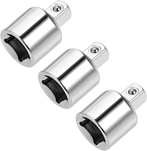 Vista 6 de uxcell 3 unidades de 1/2 pulgada (F) x 3/8 pulgadas (M) reductor de enchufe para llaves de trinquete, hembra a macho, Cr-V