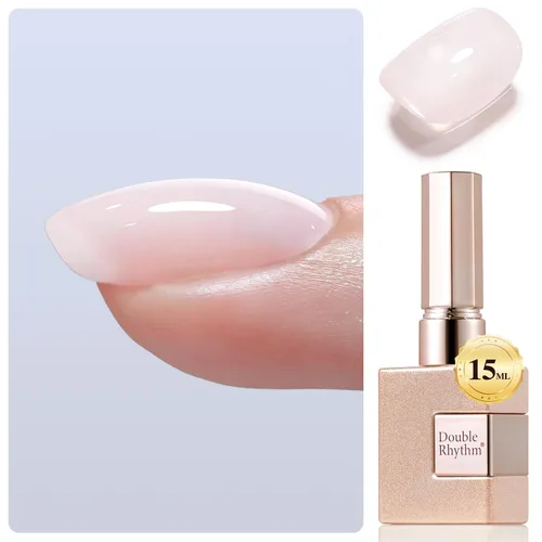 Vista 11 de Double Rhythm - Gel de construcción transparente para uñas, fortalecedor de uñas en una botella, estructura de extensión gruesa de esmalte de gel