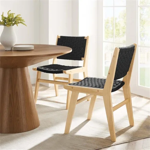 Vista 2 de Modway Saoirse - Sillón decorativo de madera de imitación en color negro natural