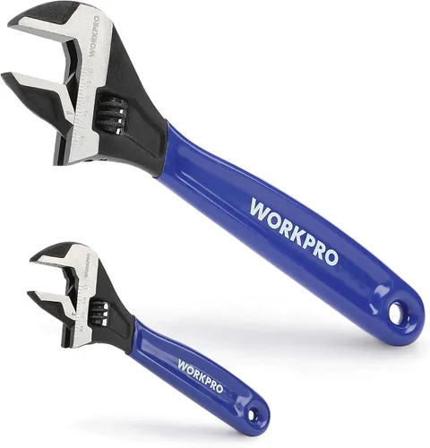 Vista 17 de WORKPRO Llave ajustable mini de 4 pulgadas, llave de mandíbula ancha de acero Cr-V con óxido negro para tuercas pequeñas, escalas métricas y SAE