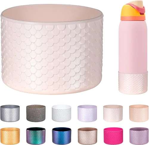 Vista 55 de Funda de Silicona para Botella de Agua Owala de 24oz, Manga Protectora Antideslizante Brillante para Botella de Agua Owala que Protege las Botellas