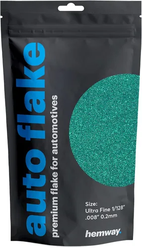 Vista 64 de Hemway Purpurina metálica automotriz MICROFINE 1/256" .004" 0.1mm 100 micras, aditivo de pintura en escamas metálicas 100 g para uso con pintura