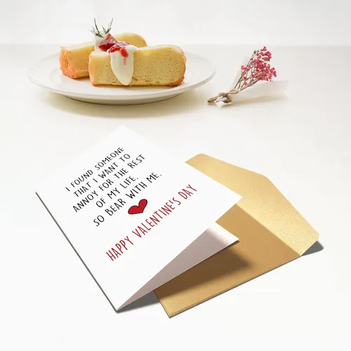 Vista 5 de Divertida tarjeta del día de San Valentín para él y ella, regalo de feliz día de San Valentín para marido novio, molesto por el resto de la vida