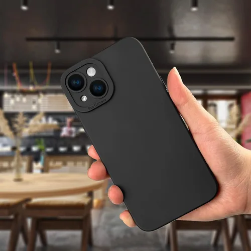 Vista 6 de LOOKSEVEN Funda para iPhone 13, carcasa trasera de goma TPU de silicona negra compatible con iPhone 13 (6.1 pulgadas)
