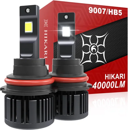 Vista 10 de HIKARI WINGS 2026 40000LM Bombillas LED H4 9003 de doble haz, 45W con chips centrales mejorados, kit LED de alto lúmen, 6000K, blanco frío, IP68