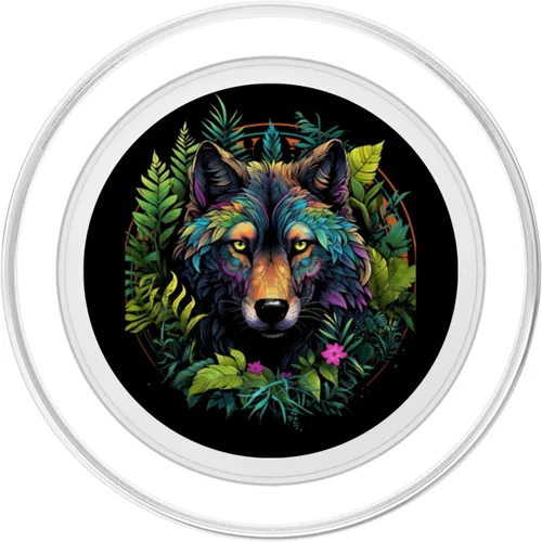 Vista 2 de Wolf Boho Native American Wolves Animal Wildlife PopSockets MagSafe PopGrip para iPhone