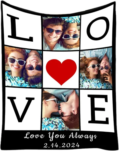 Vista 22 de Manta personalizada con texto en imagen, fotos, regalos para adultos, niños, novia, novio, Navidad, Halloween, día del padre, madre, San Valentín