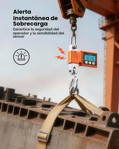 Vista 5 de VEVOR - Báscula de grúa digital, capacidad máxima de 1100 lbs/500 kg, báscula colgante industrial resistente con carcasa de aluminio fundido