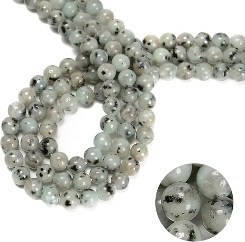 Vista 17 de 47 cuentas de jade esmeralda africana de 0.315 pulgadas (0.315 in), redondas naturales, sueltas, cuentas de piedra real, piedras preciosas genuinas