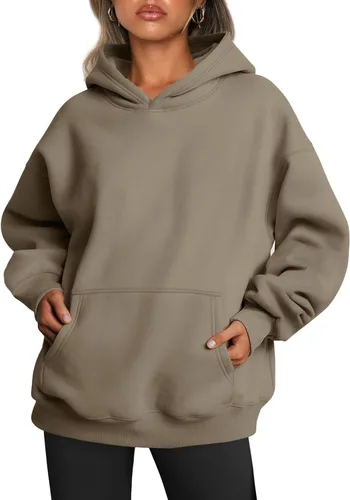 Vista 73 de Trendy Queen - Sudaderas extragrandes con capucha para mujer, suéteres de manga larga, sin botones, de vellón, de otoño, ropa de invierno