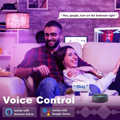 Vista 2 de Bombilla inteligente A15, bombillas LED WiFi E12, compatible con Alexa Google, paquete de 4 5W 40W Equivalent, RGB Color Changing Light Bulbs