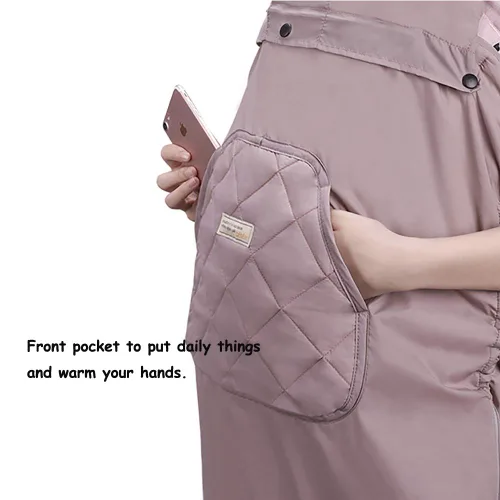 Vista 5 de Bebamour Funda de Invierno para Portabebés Cubierta Universal con Capucha para Todas las Estaciones para Portabebés (A Negro)