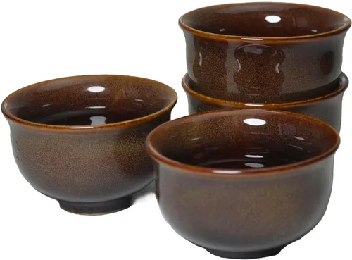 Vista 11 de Liang baobao Juego de 4 tazas de té de degustación, taza de té china de 2 onzas, pequeña (azul)