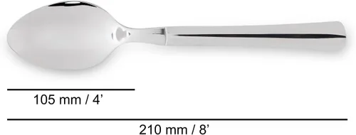 Vista 2 de ARCOS Cuchara de Mesa de Acero Inoxidable Nitrum de 8 Pulgadas y Hoja de 8.268 in. Utensilio muy útil para usar con sopas y caldos. Cuchara de acero