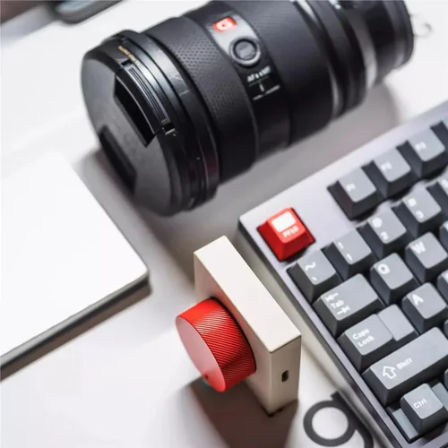 Vista 7 de Compatible con Anticater Vk01 - Pomo de volumen Bluetooth de escritorio, teclado inalámbrico de aluminio personalizable para jugadores