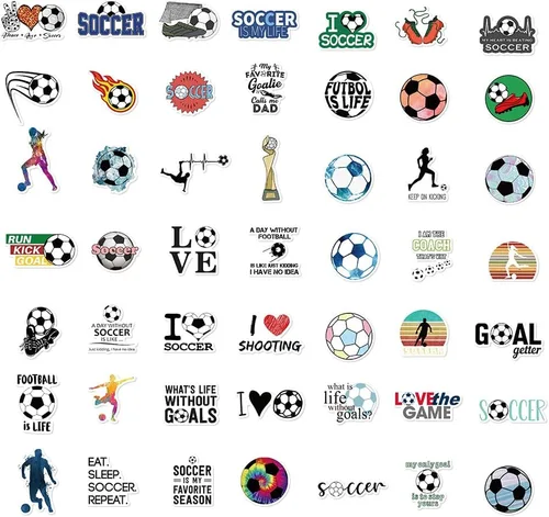 Vista 3 de 150 calcomanías de fútbol para la Copa del Mundo, fútbol, fútbol, deportes, vinilo impermeable, calcomanías de graffiti, regalos de fútbol