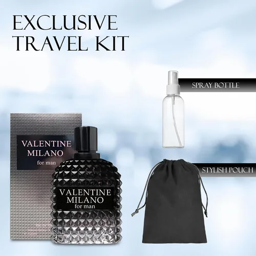Vista 6 de AFLUXE Valentine Milano EDT Colonia para hombre con bolsa de regalo