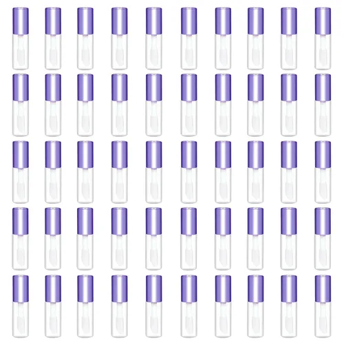 Vista 6 de Mydio Paquete de 50 recipientes vacíos de bálsamo labial con tapa dorada para lápiz labial (dorado)
